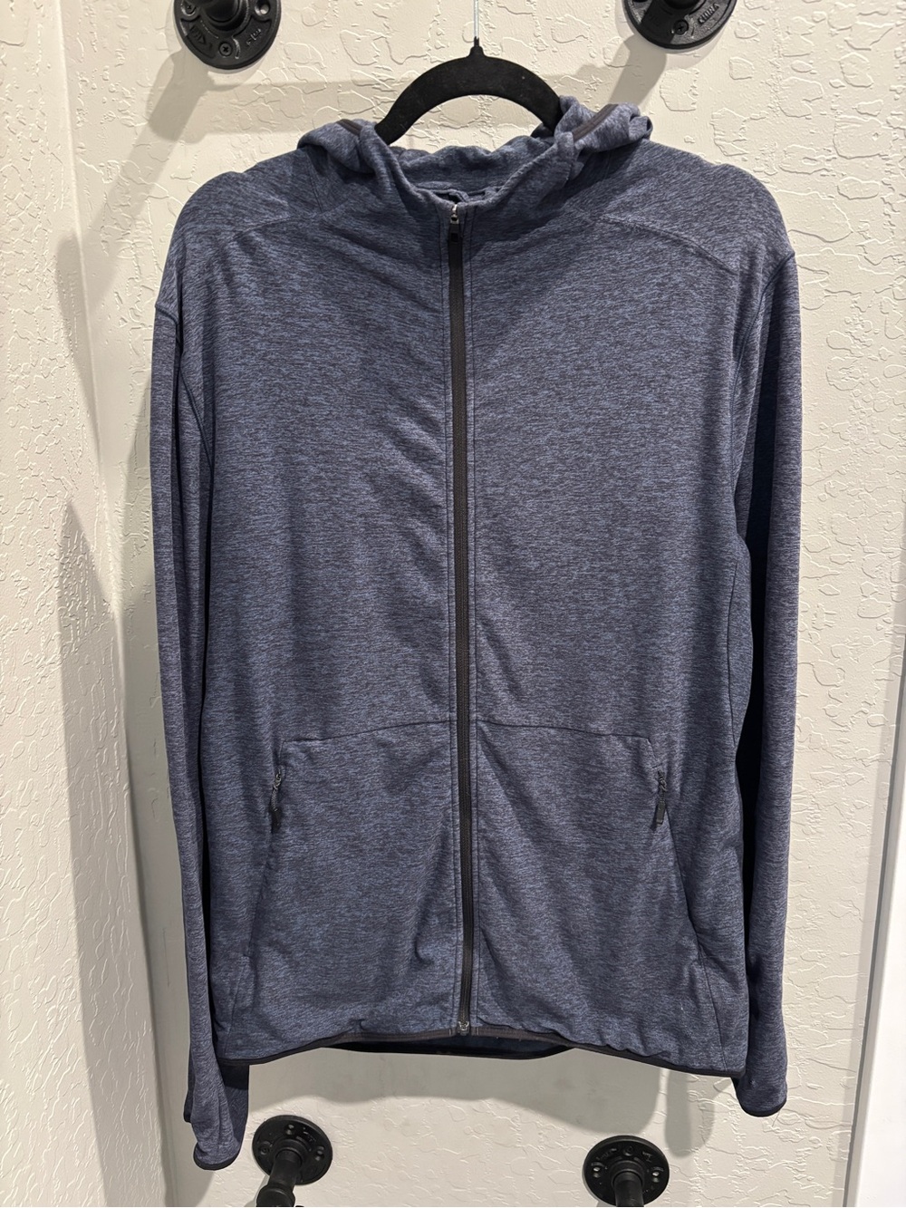 lululemon athletica Heathered Navy Zip Performance Hoodie